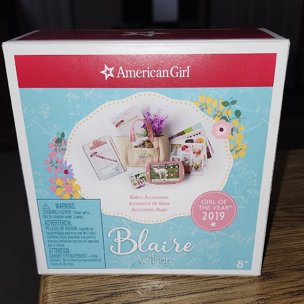 American Girl Blaire Wilson Accessories tote tablet flowers +++ for 18" dolls